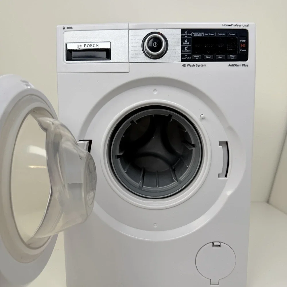Theo Klein 9213 Bosch Toy Washing Machine Tested Works w/ Box Lights Sound